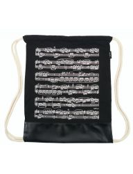 DRAWSTRING BAG NOTELINES black 