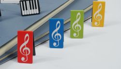 Magnetic bookmark g-clef colourful 4er