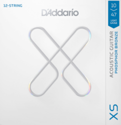 DADDARIO XSAPB1047-12, 10-47 Light 12-String, XS Phosphor Bronze Coated Acoustic Guitar Strings