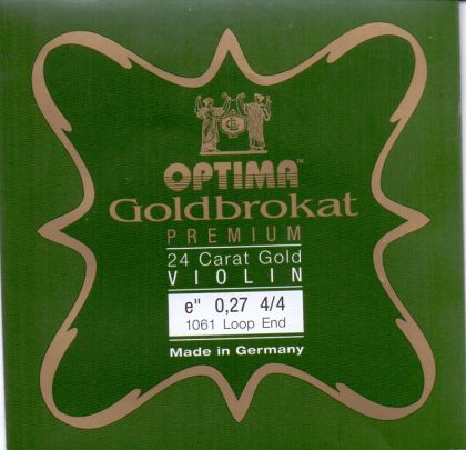 Optima Goldbrokat Е 24 K gold string for Violin 0,27  with loop end