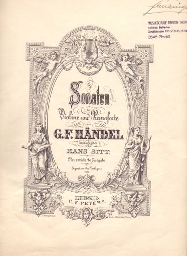 Handel - Three  Sonatas for violin
