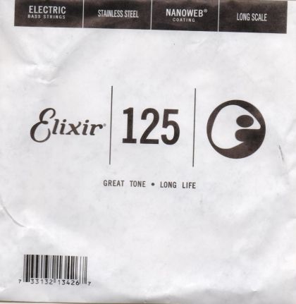 Elixir Stainless steel 5th single string with NANOWEB coating l- size: 125