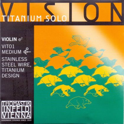 Thomastik Vision Titanium Solo synthetic core - single string Е for violin  - stainless steel wire, titanium design