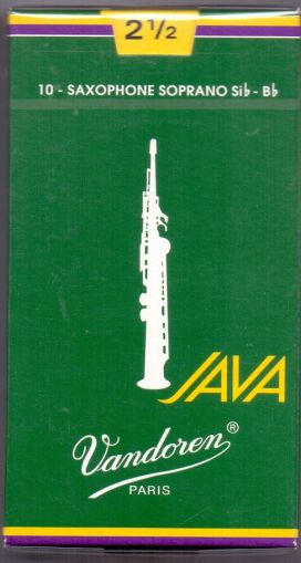 Vandoren Java reeds for soprano saxophone size 2.5 - box