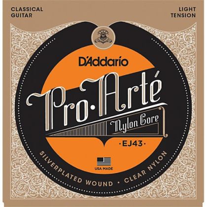 D'addario Strings for classic guitar clear nylon silver wound - EJ43
