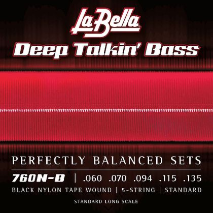 La Bella 760N-B Black Nylon Bass 060/135