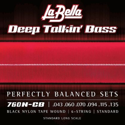 La Bella 760N-CB Black Nylon 6-string Bass 043/135