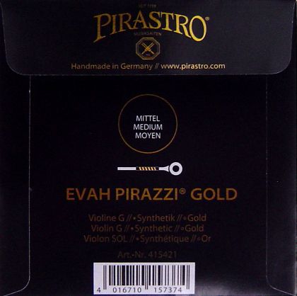 Evah Pirazzi Gold single string G for violin - synthеtic/Gold