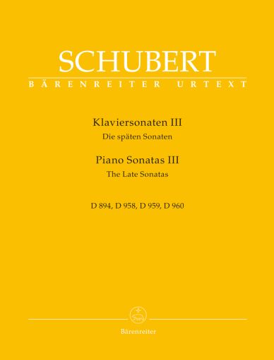 Shubert Piano Sonatas III D 894, 958, 959, 960