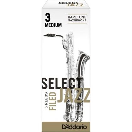 Rico Select Jazz Bariton Saxophone reeds size 3 medium filed - box