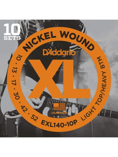 D'Addario EXL140-10P 10 PACK SET 10-52 Electric Guitar Strings
