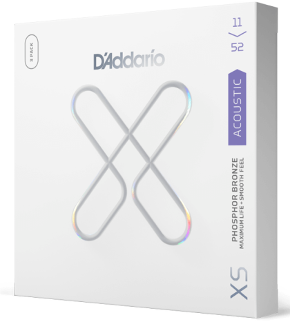  DADDARIO XSAPB1152 11-52  Custom Light, XS Phosphor Bronze Coated струни за акустична китара  3Pack