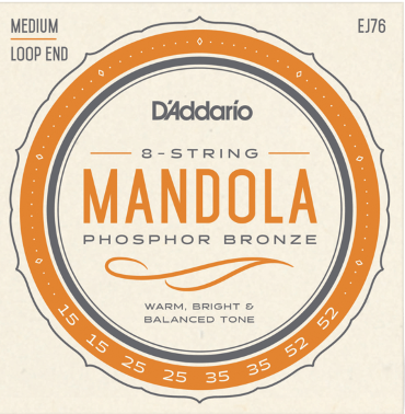Daddario EJ76 струни за мандола фосфор бронз, Medium, 15-52