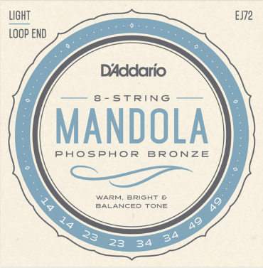 Daddario EJ72 струни за мандола фосфор бронз, 14-49 Light