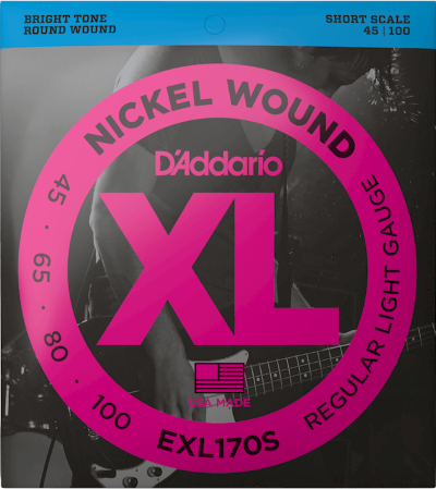 Daddario EXL170S струни за бас китара nickel round wound 045 - 100 Short Scale
