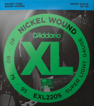 Daddario  EXL220S, 40-95 Super Light, Short Scale, XL Nickel Bass Strings