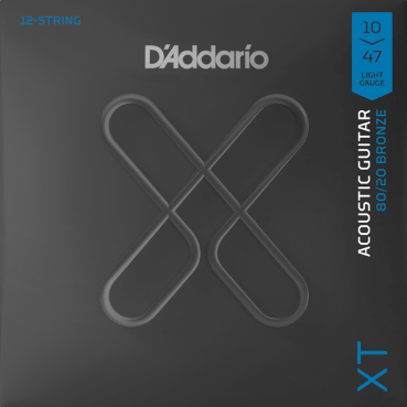Daddario XTABR1047-12, струни за 12-струнна акустична китара XT 80/20 Bronze  10-47
