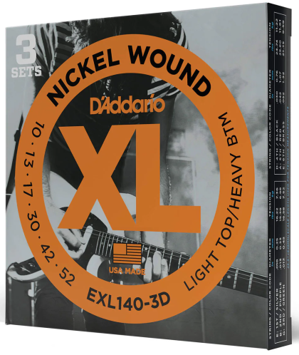 D'Addario EXL140-3P 3 PACK SET 10-52 Electric Guitar Strings