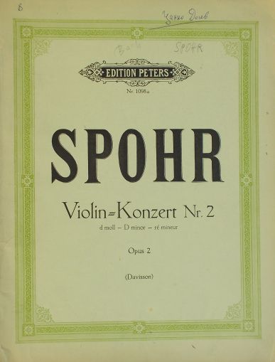 Spohr - Violinkonzert Nr.2 d-moll  op.2