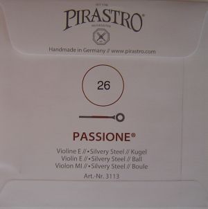 Pirastro Passione струна за цигулка E Silvery steel