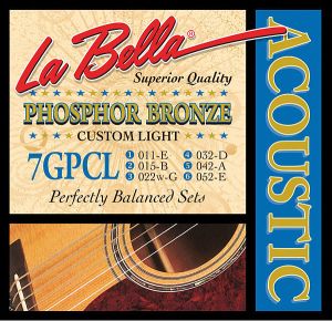 La Bella 7GPCL strings for acoustic guitar Phosphor bronze 011/052