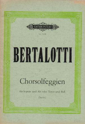 Bertalotti - Chorsolfeggien for sopran and alt or tenor and bass