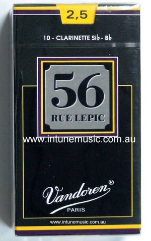 Vandoren 56 Rue Lepic reeds for Clarinet B flat size 2 1/2  - box
