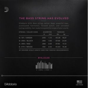 D'Addario  NYXL45100  Bass Strings 045 - 100