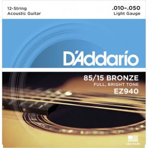 D'addario strings for 12 - string acoustic guitar EZ940