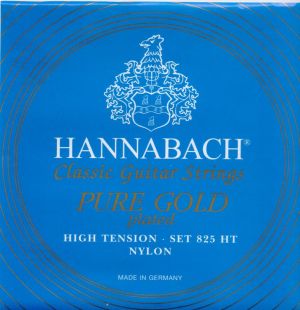 Hannabach 825HT Pure Gold plate high tension strings set for classical guitar