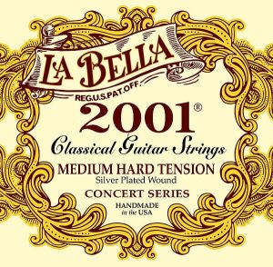 La Bella 2001 Classic guitar strings - Medium Hard tension clear nylon / silver plated wound 