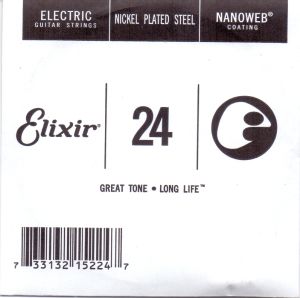 Elixir Single String for Electric guitar with Original Nanoweb ultra thin coating 024