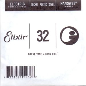 Elixir Single String for Electric guitar with Original Nanoweb ultra thin coating 032