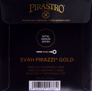 Ева Пираци Голд - единична струна G  за цигулка - синтетична със златна намотка
