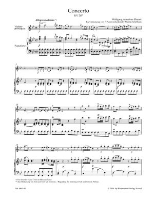 Mozart - Concerto for violin №1 in B-dur-piano reduction KV 207