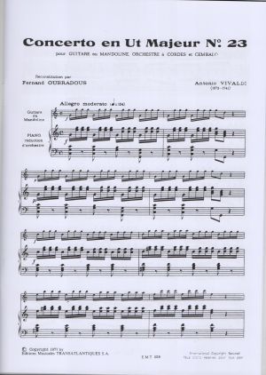  Antonio Vivaldi  CONCERTO N°23, EN UT MAJEUR