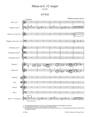 Mozart Missa in C major K. 337 "Missa solemnis" Full Score