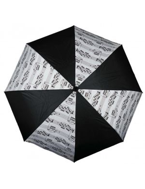 чадър с нотички  черно / бяло