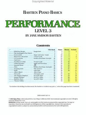 BASTIEN PIANO BASICS PERFORMANCE LEVEL 3
