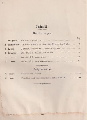 Liszt  Opern  Supplement  second hand