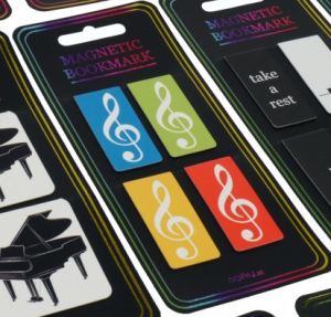 Magnetic bookmark g-clef colourful 4er