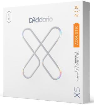 DADDARIO XSABR1047 10-47 Extra Light, XS 80/20 Bronze Coated Acoustic Guitar Strings 3Pack
