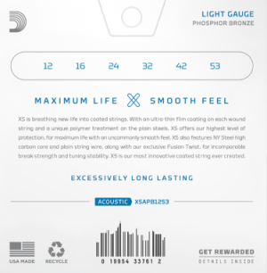  DADDARIO XSAPB1253 12-53 Light, XS Phosphor Bronze Coated струни за акустична китара  3Pack