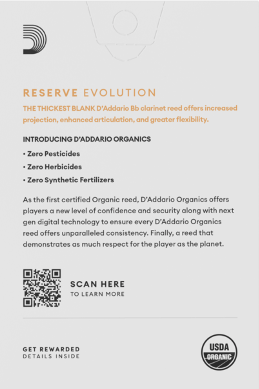 Organic Reserve Evolution Bb Clarinet Reeds size 3 - box