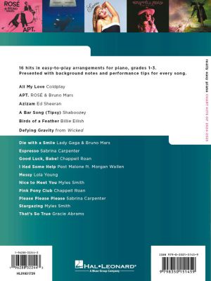 Really Easy Piano: Chart Hits of 2024-2025