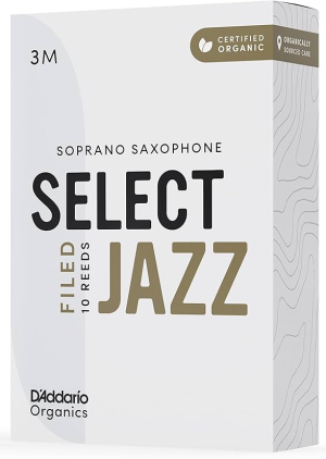D'Addario Organic Select Jazz Filed Soprano Saxophone Reeds, 3 Medium платъци за сопран сакс размер - кутия