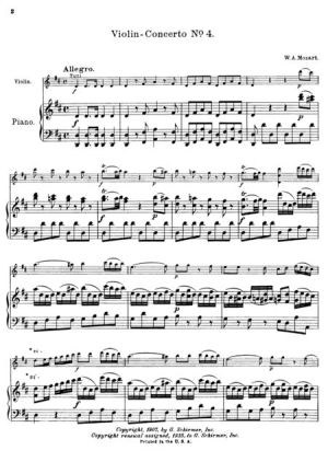 Моцарт - Концерт № 4,в ре мажор к. 218 за цигулка и пиано