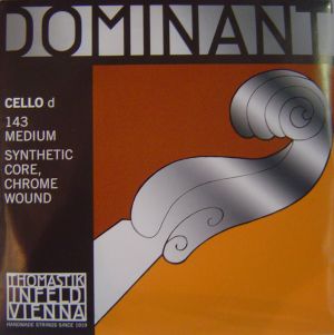 Thomastik Dominant Synthetic core Chrome wound  single string for Cello - D