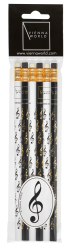 Моливи с гумичка ключ сол  6 броя