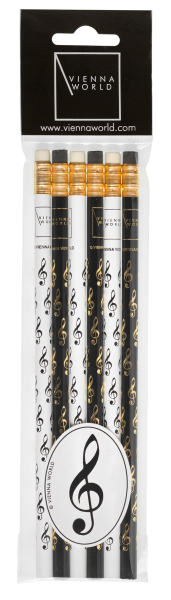   Pencil set G-clef b/w (6 PCS)